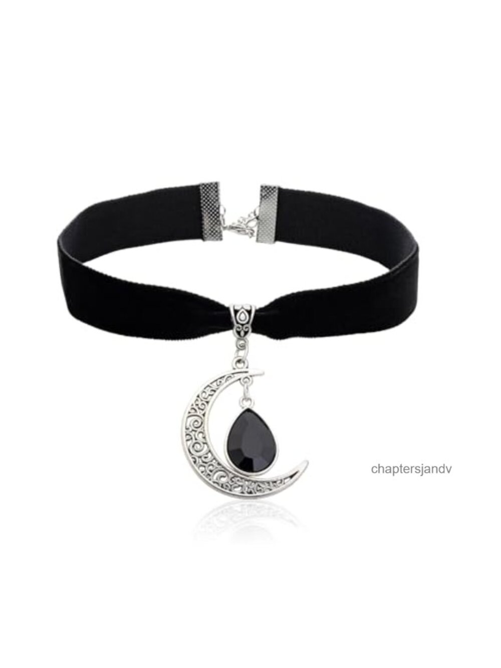 RareLove Crescent Moon Velvet Choker Alloy Gothic Witchy Jewelry